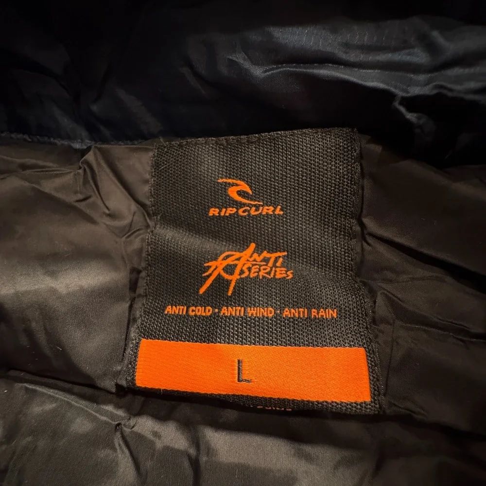 Ripcurl Jacket Men Large Blue Duck Down Quilted Puffer Anti Series Full Zip Surf
